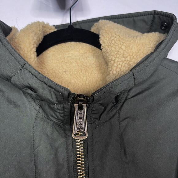 Alpha Industries Mens M Olive Green M-47 Pile Liner Long Jacket Reversible Hood - Picture 6 of 16